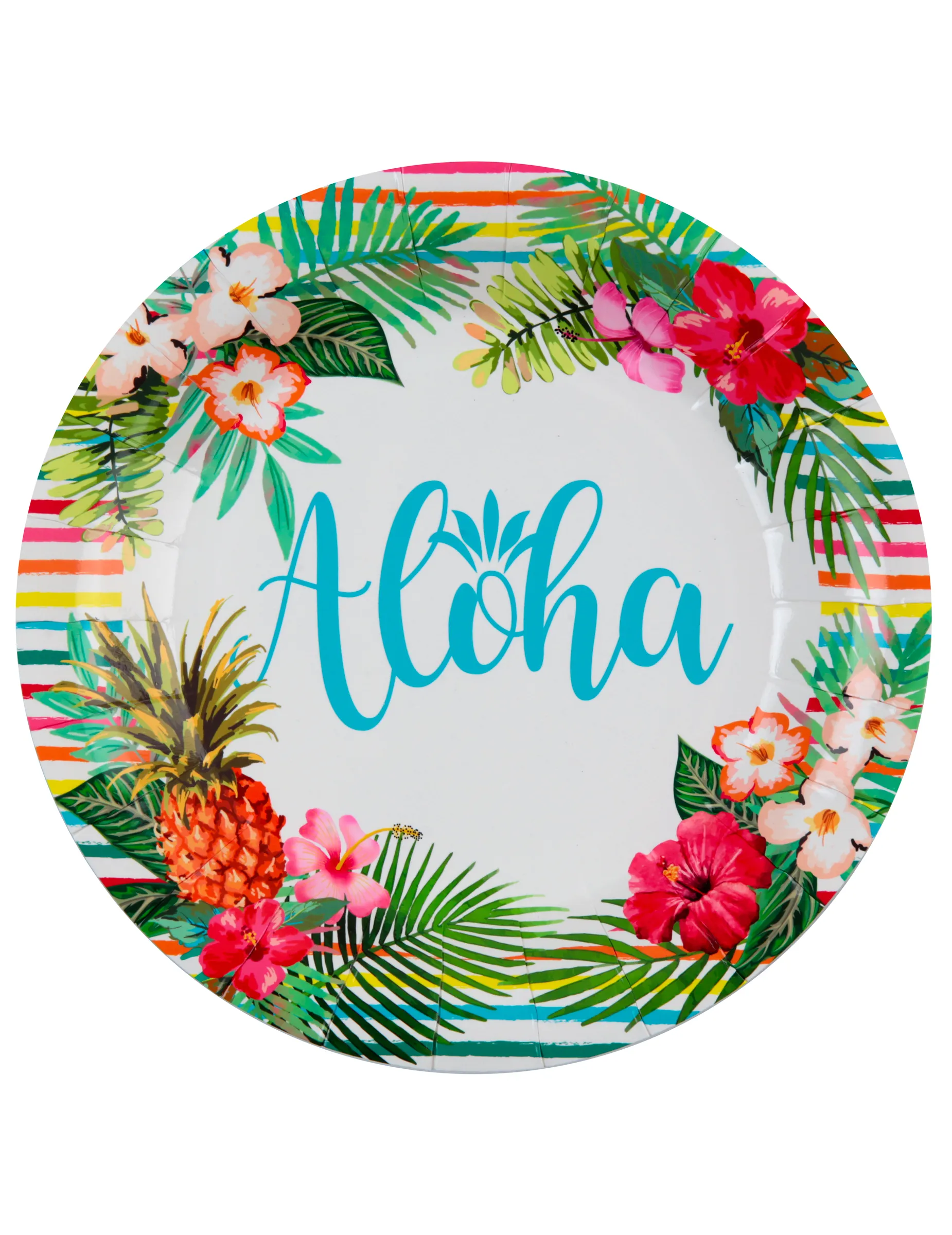 10 Assiettes carton Aloha 22,5 cm : Deguise-toi, achat de Decoration / Animation