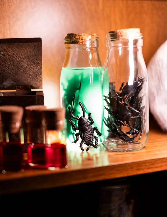 12 Cafards noirs 6 cm Halloween : Deguise-toi, achat de Decoration / Animation