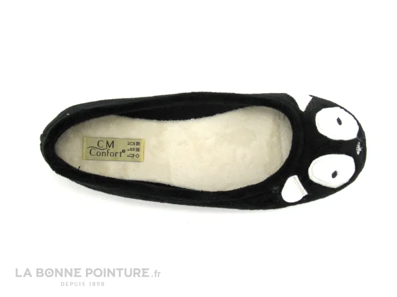 Achat chaussures CM Confort Femme Pantoufle Chausson, vente CM Confort 38001079 - Panda Noir - Ballerine