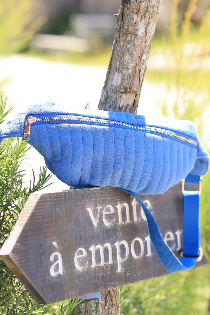 Banane en gaze de coton bleu