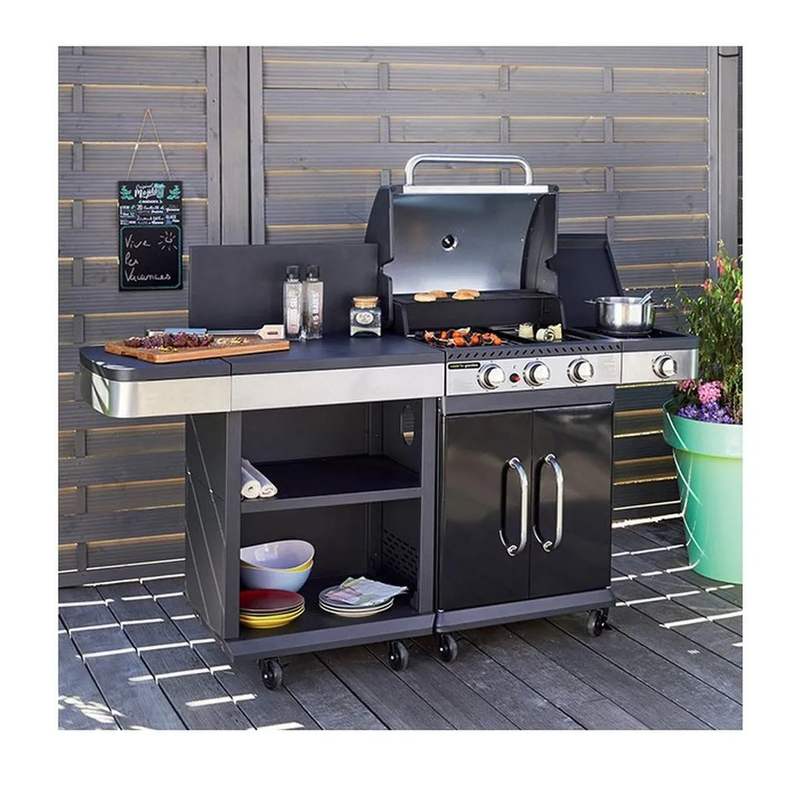 Barbecue au Gaz 3 brûleurs + Desserte CORRYO | 3 Suisses