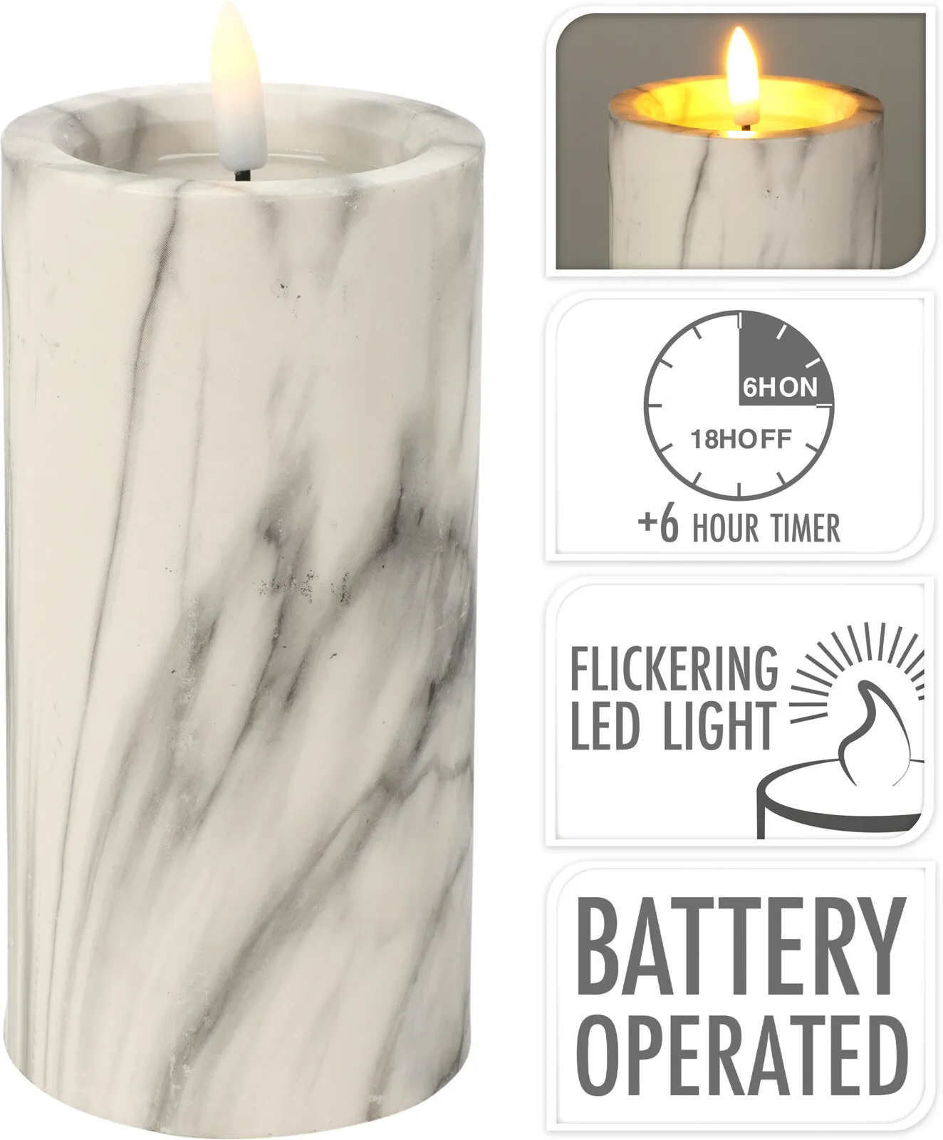 Bougie LED MARMOR