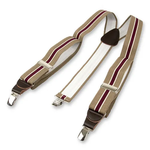 Bretelles / Bretelles à rayures beige/ bordeaux