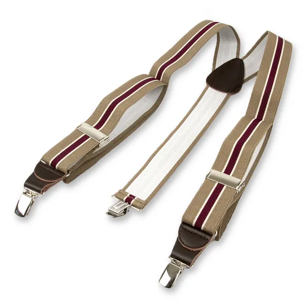 Bretelles / Bretelles à rayures beige/ bordeaux