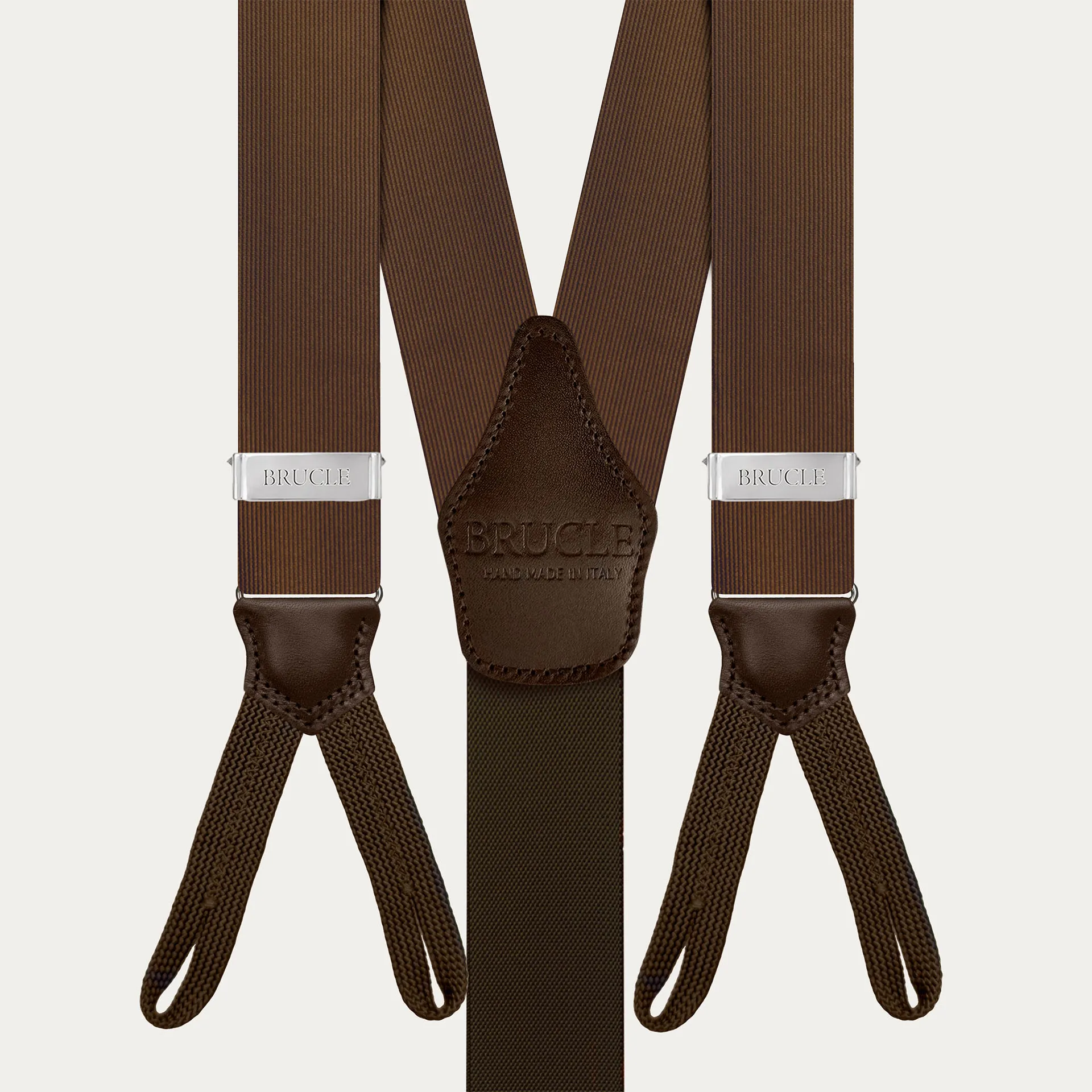 Bretelles homme en soie marron pour cérémonie | BRUCLE bretelles