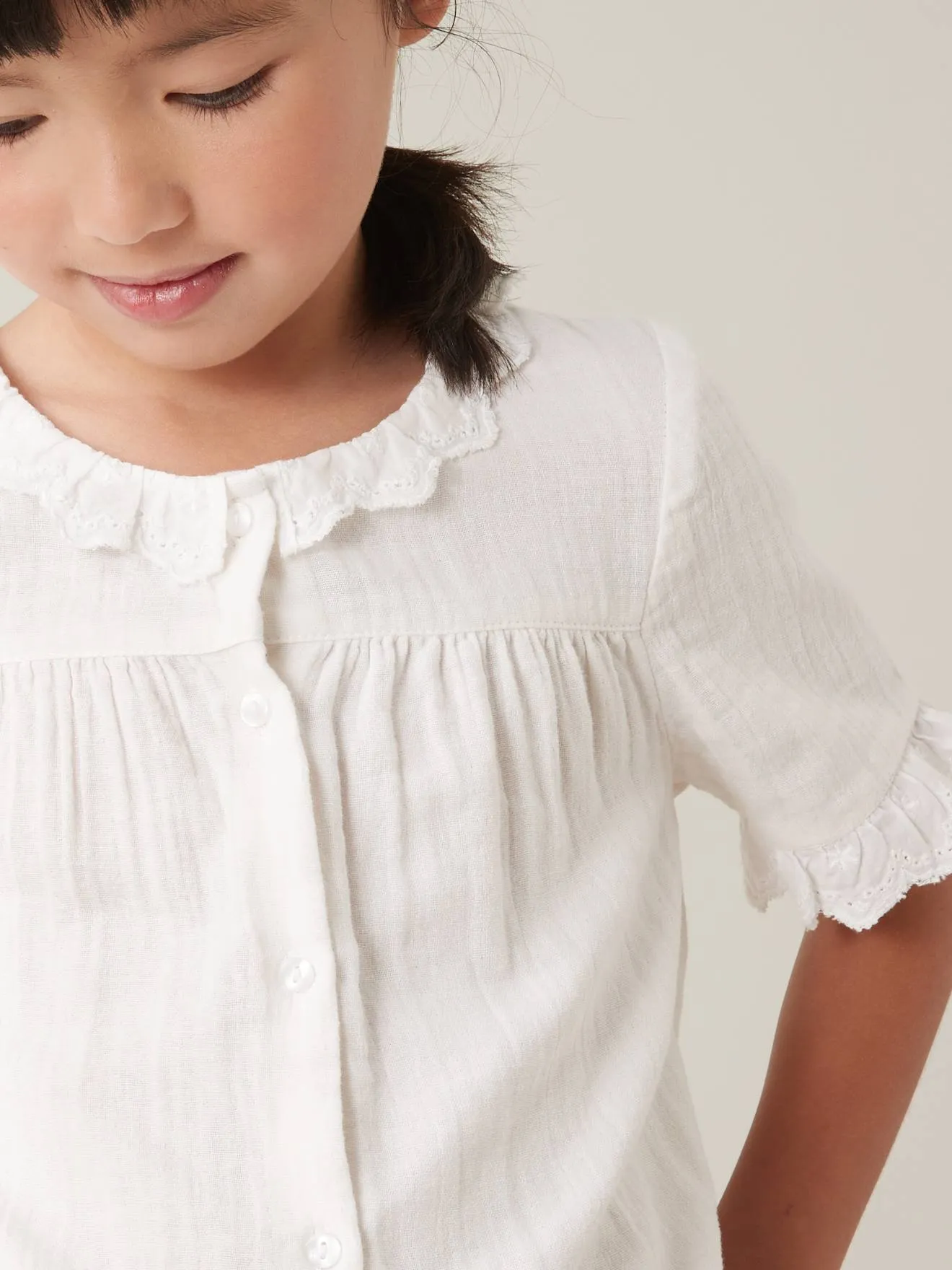 Chemise fille en gaze coton bio CYRILLUS écru - Cyrillus