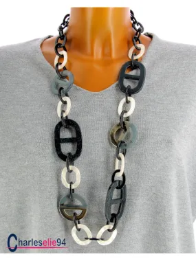 Collier sautoir résine de qualité C333 bohème chic noir