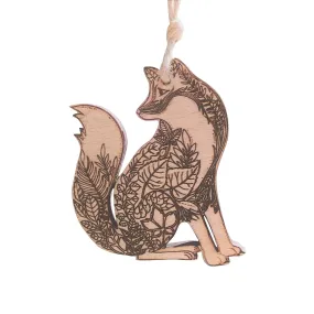 Cornish Whispers Wooden Fox Decoration - Trouva