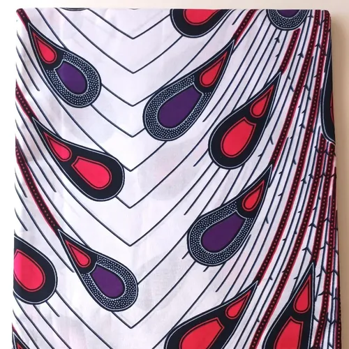 Coupon wax, tissu wax 3 yards, ankara wax 100% coton, ankara fabric, wax fabric, pagne africain blanc, motif "gouttes"