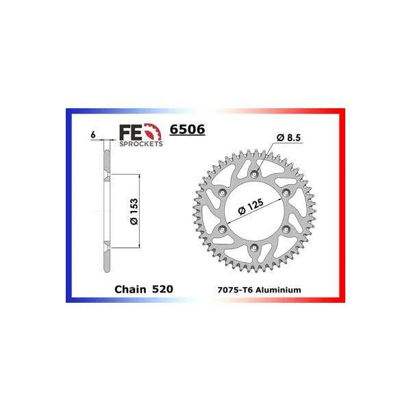 COURONNE ALU CR125 83A07 55 520 ALU