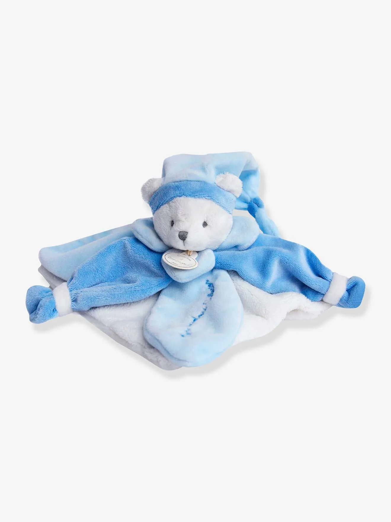 Doudou carré ours 24cm collector - DOUDOU ET COMPAGNIE bleu - Doudou et Compagnie