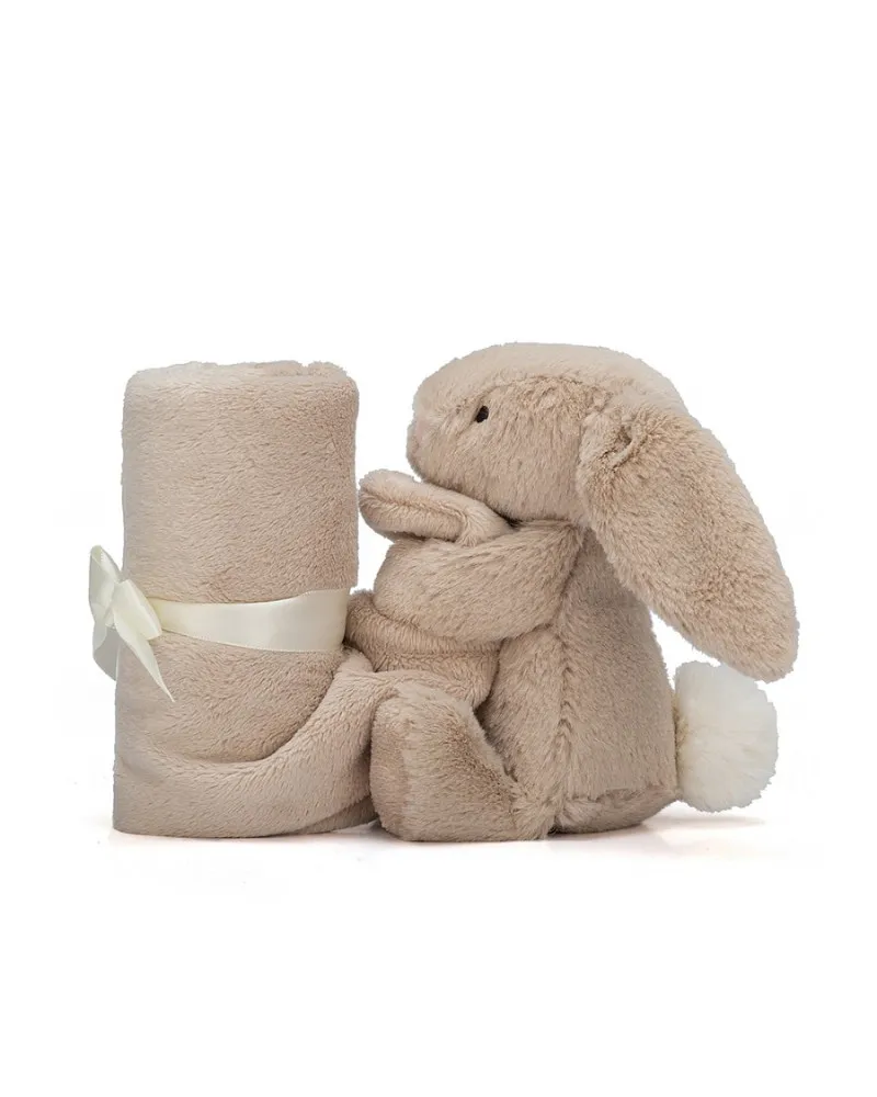 Doudou Lapin beige avec mouchoir