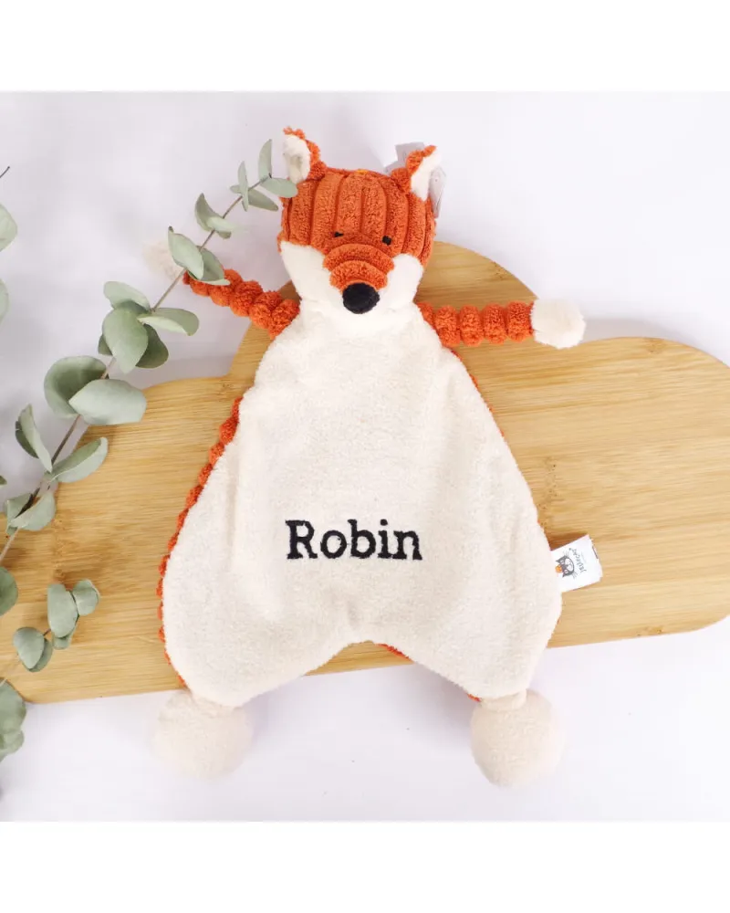 Doudou Renard Cordy personnalisé