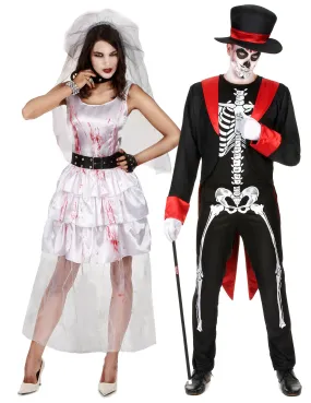 Déguisement de couple mariés gothiques Halloween : Deguise-toi, achat de Déguisements couples