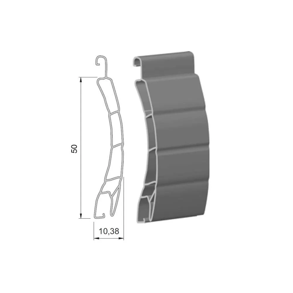 Echantillon lame volet roulant PVC 50mm