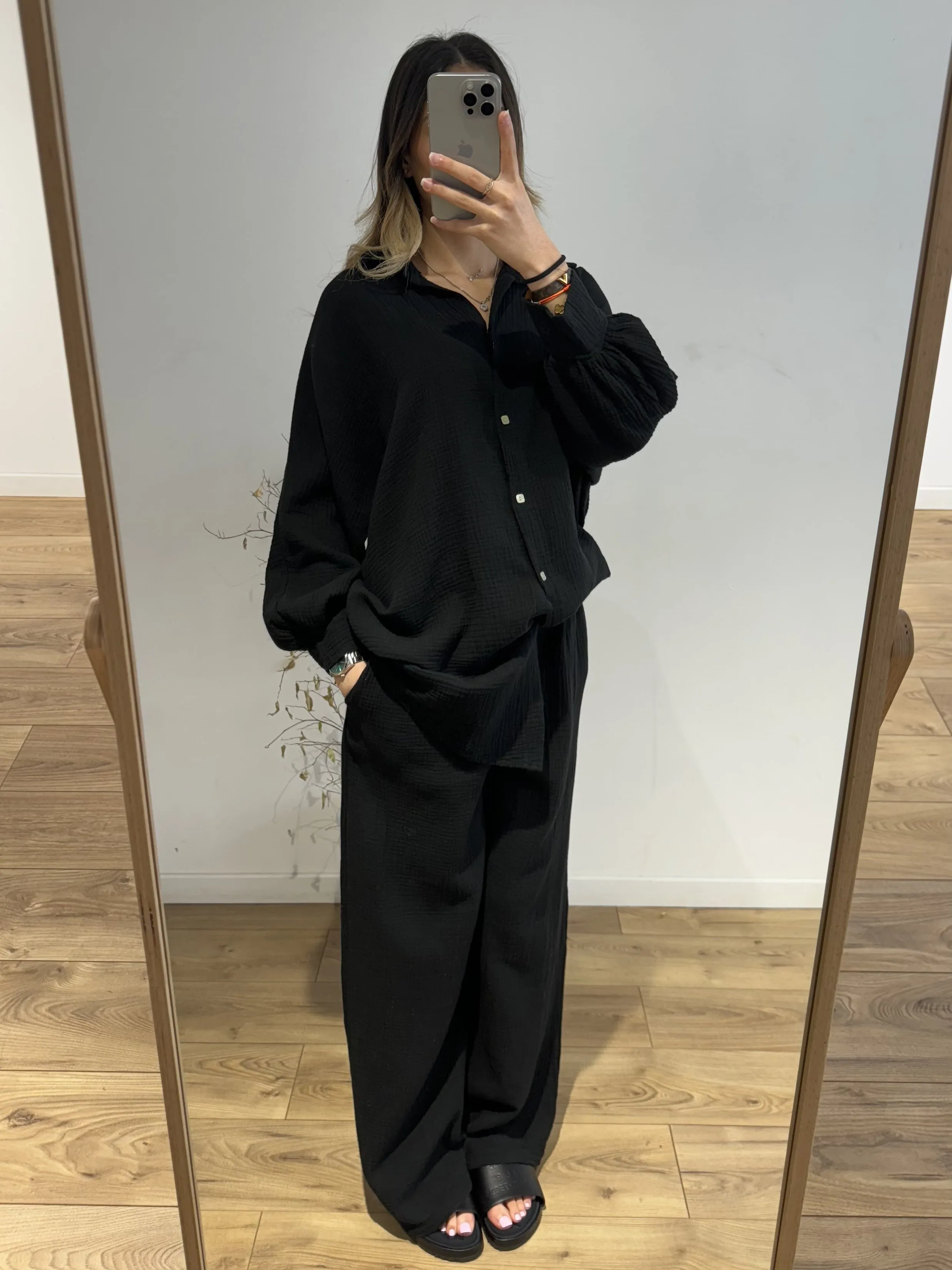 Ensemble chemise et pantalon femme en gaze de coton | Kata Paris