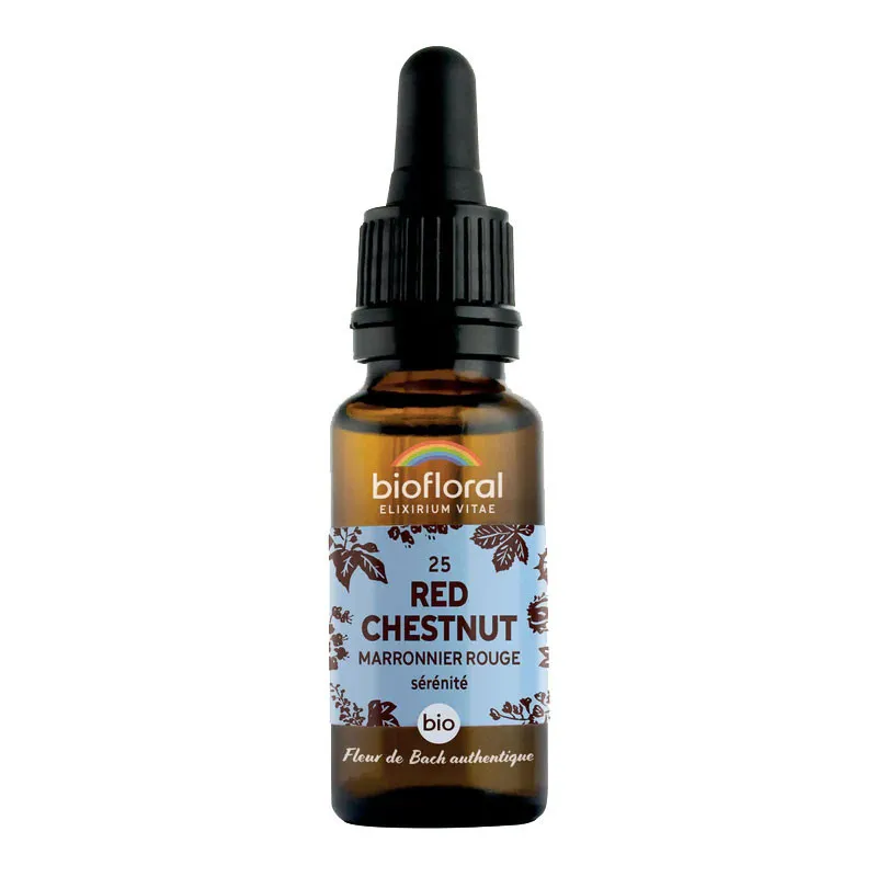 FLEURS DE BACH ELIXIR DE VIE MARRONNIER ROUGE SERENITE BIO GOUTTES 20ML BIOFLORAL