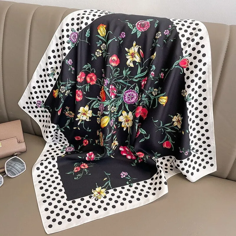 Injplanchers F-Foulard Floral Doux Brillant