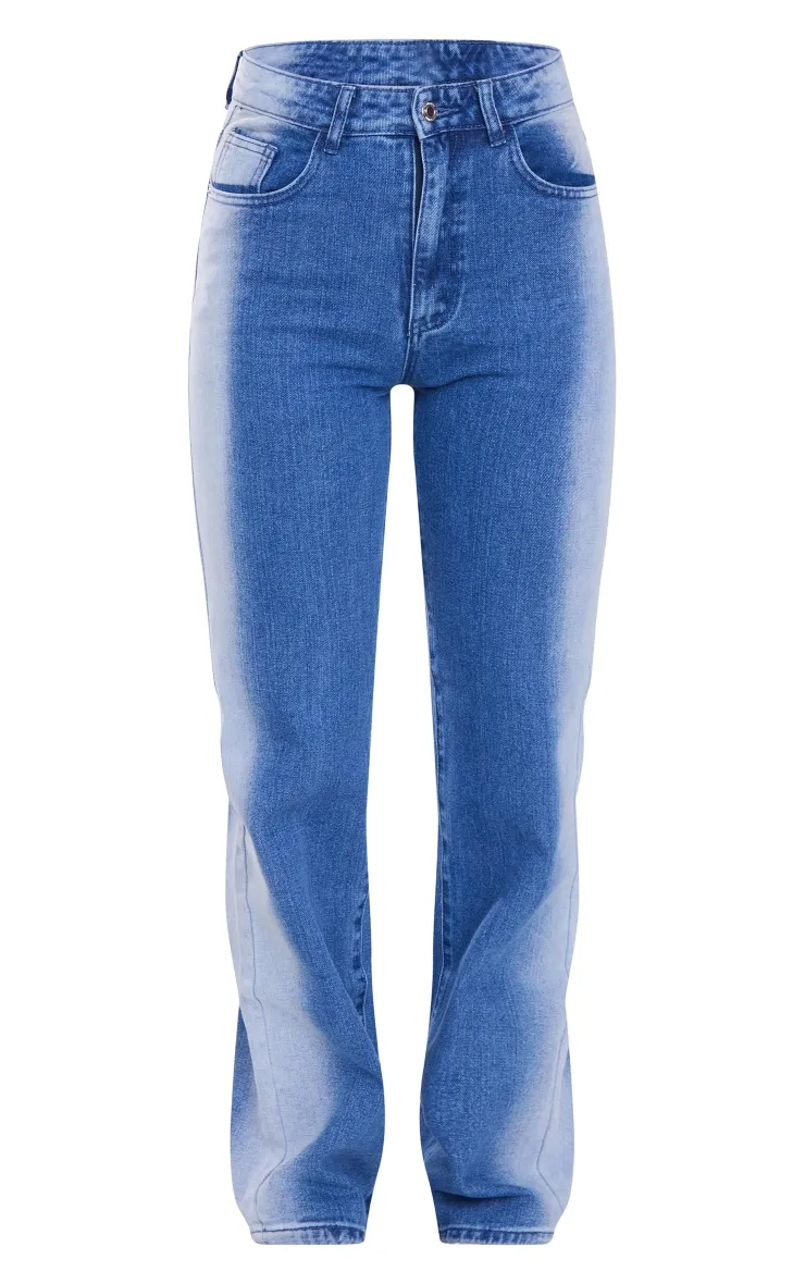 Jean style boyfriend bleu moyen javélisé