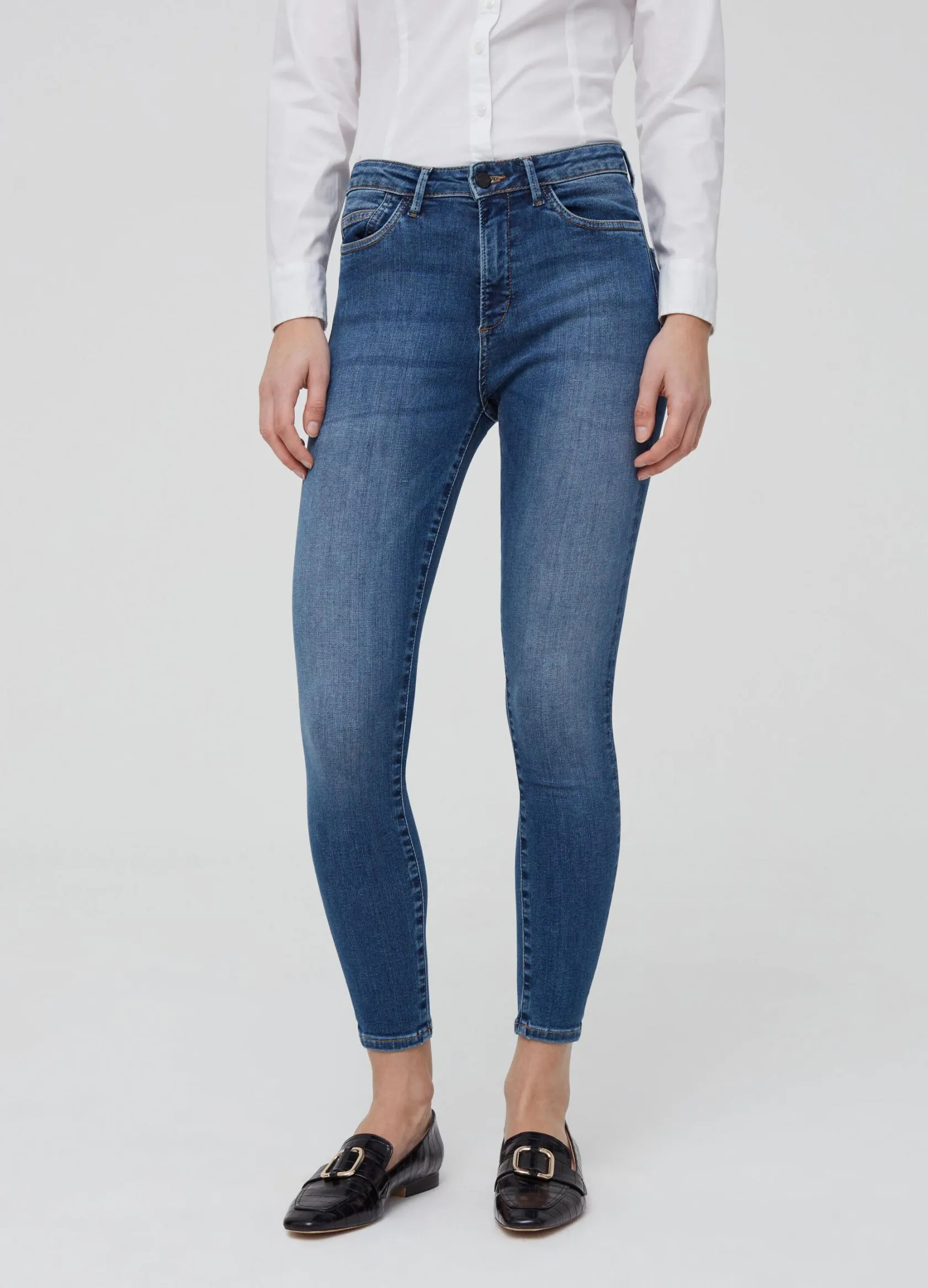 Jeans Femme | High-waisted stretch jeans Lavage moyen | OVS
