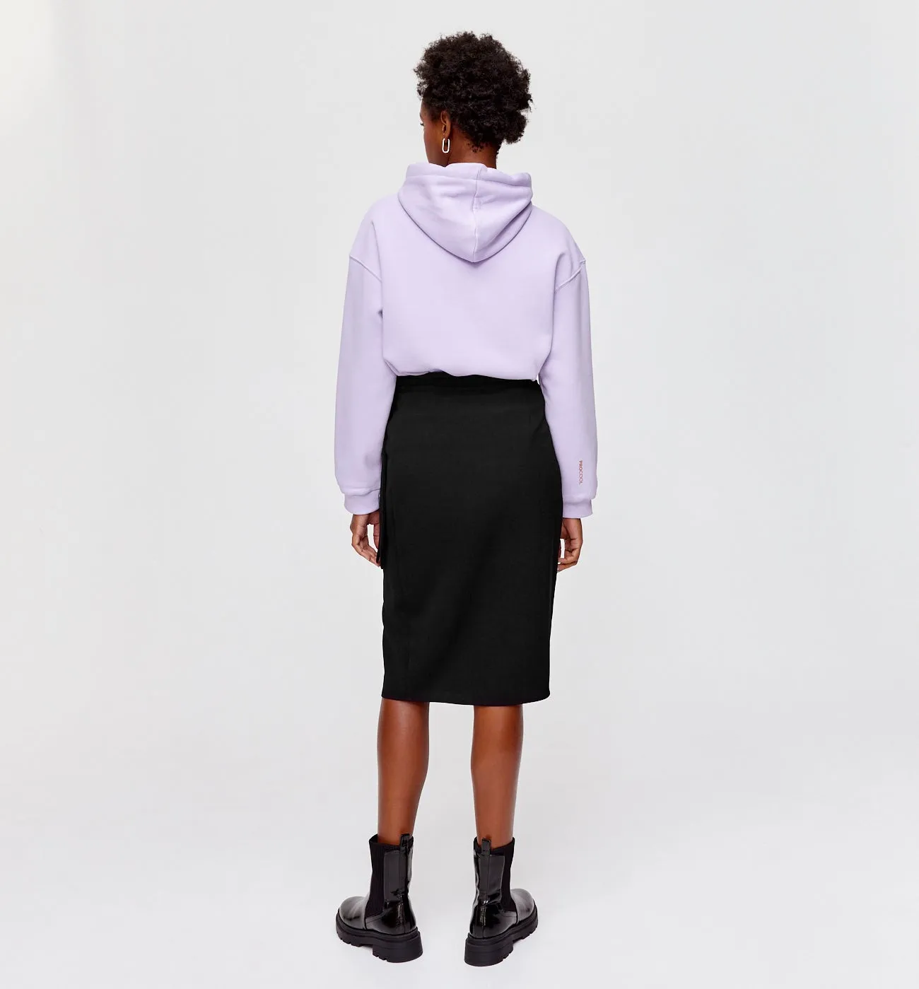 Jupe portefeuille unie Femme - Noir