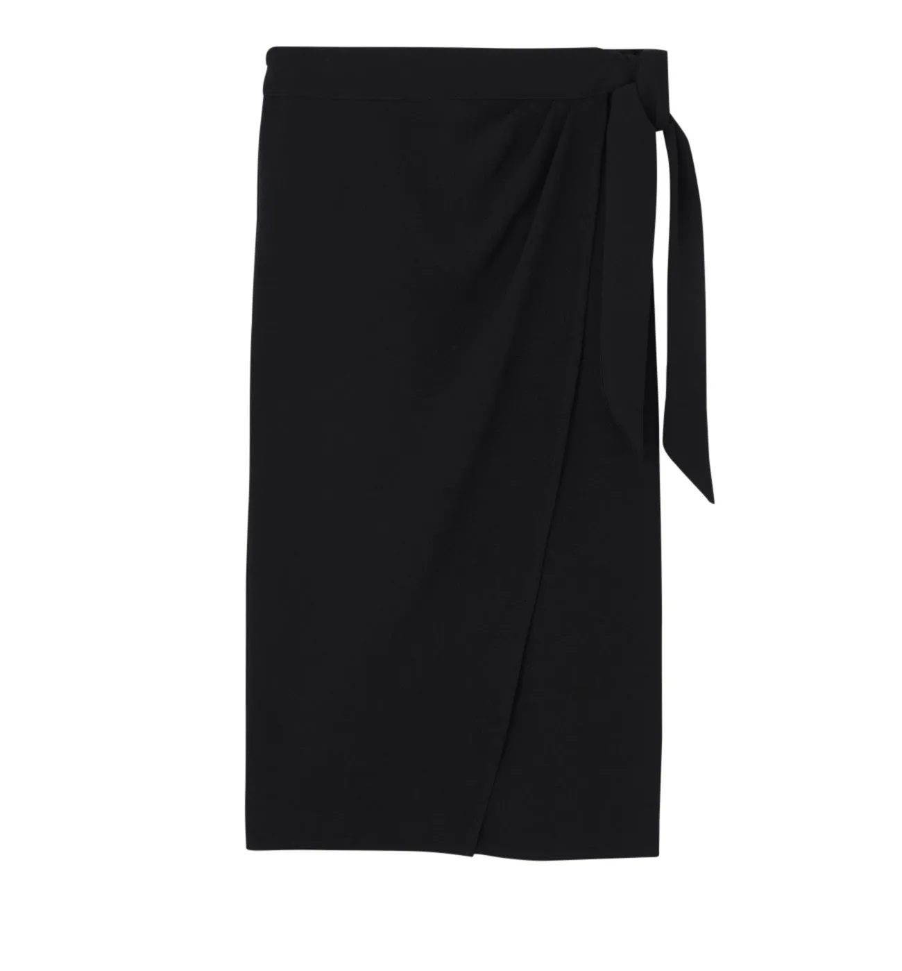 Jupe portefeuille unie Femme - Noir