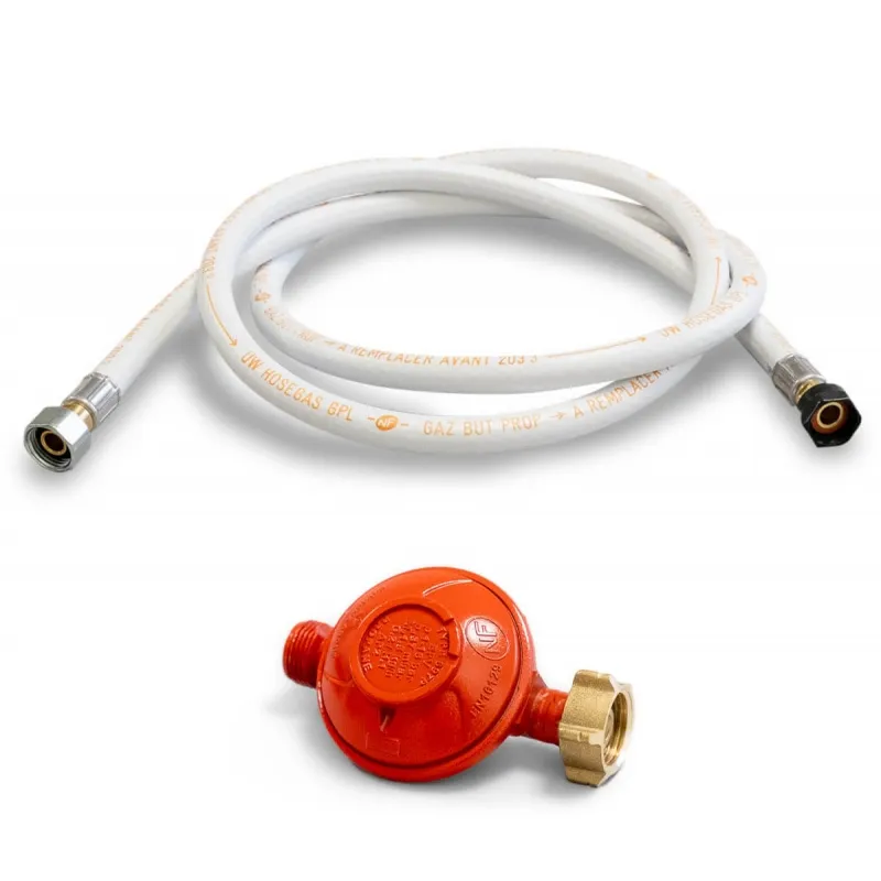 Kit Détendeur gaz Propane 37 mbar + Tuyau gaz souple 2.00m Vissable
