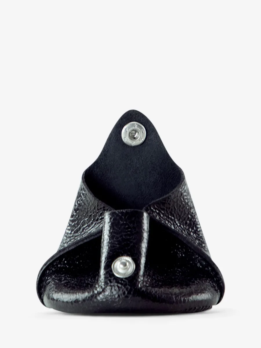 LEATHER PURSE SHIMMERING BLACK L'Escarcelle - Eclipse