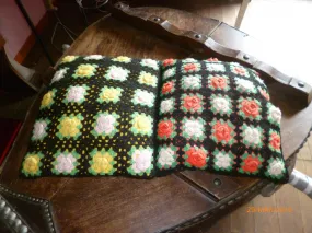 lot de 2 coussins crochets  vintage 1960