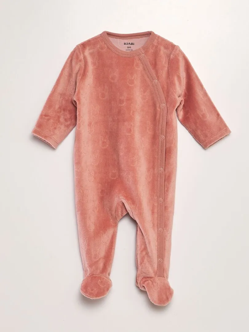 Lot de 2 pyjamas dors-bien en velours - Rose clair/foncé