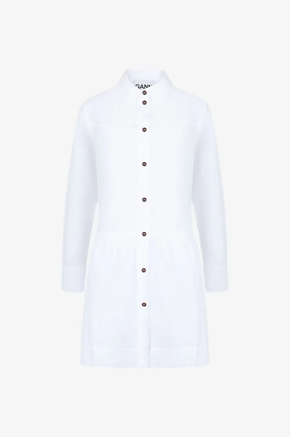 Mini robe chemise ample en popeline