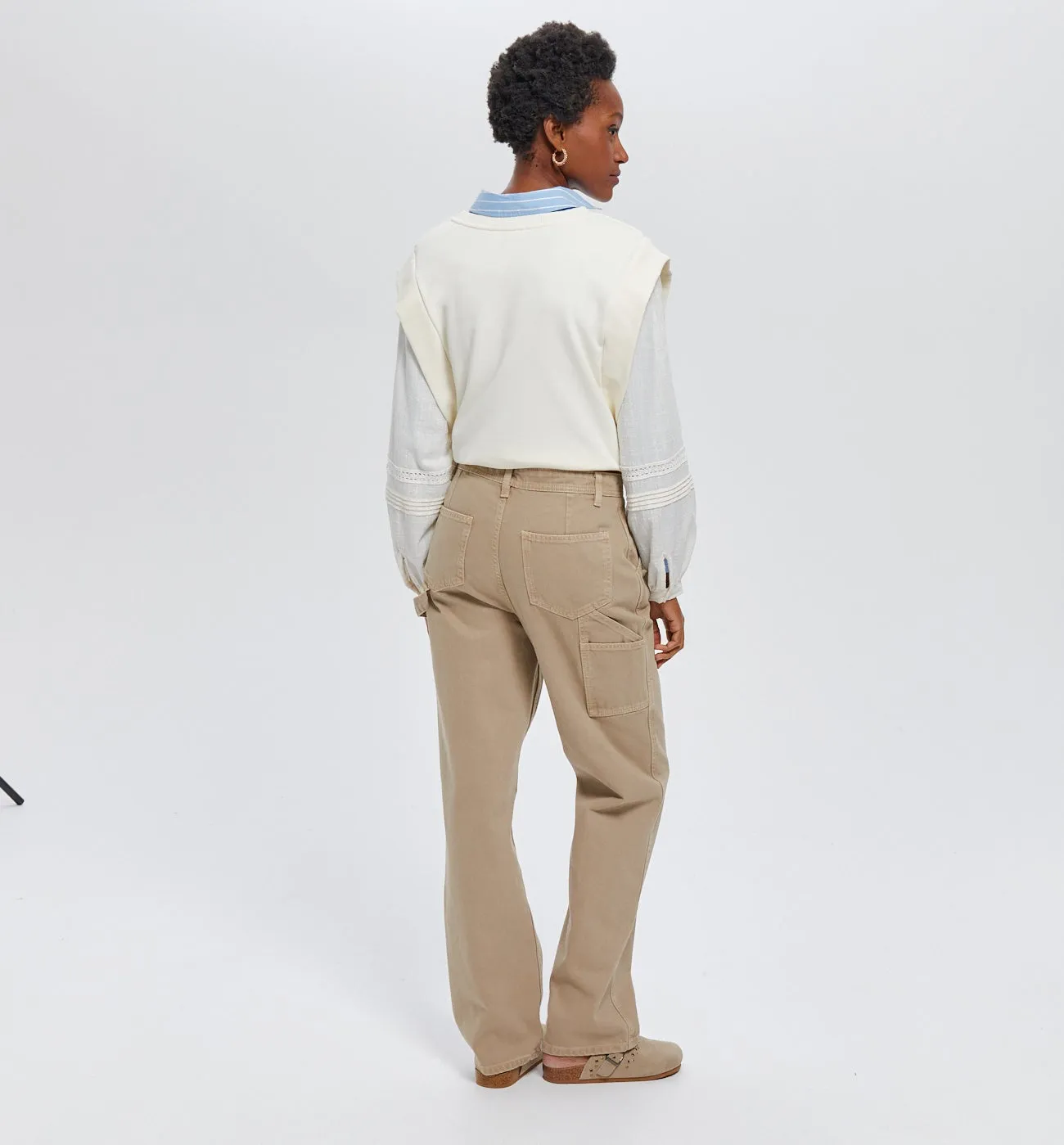 Pantalon charpentier Femme - Marron moyen