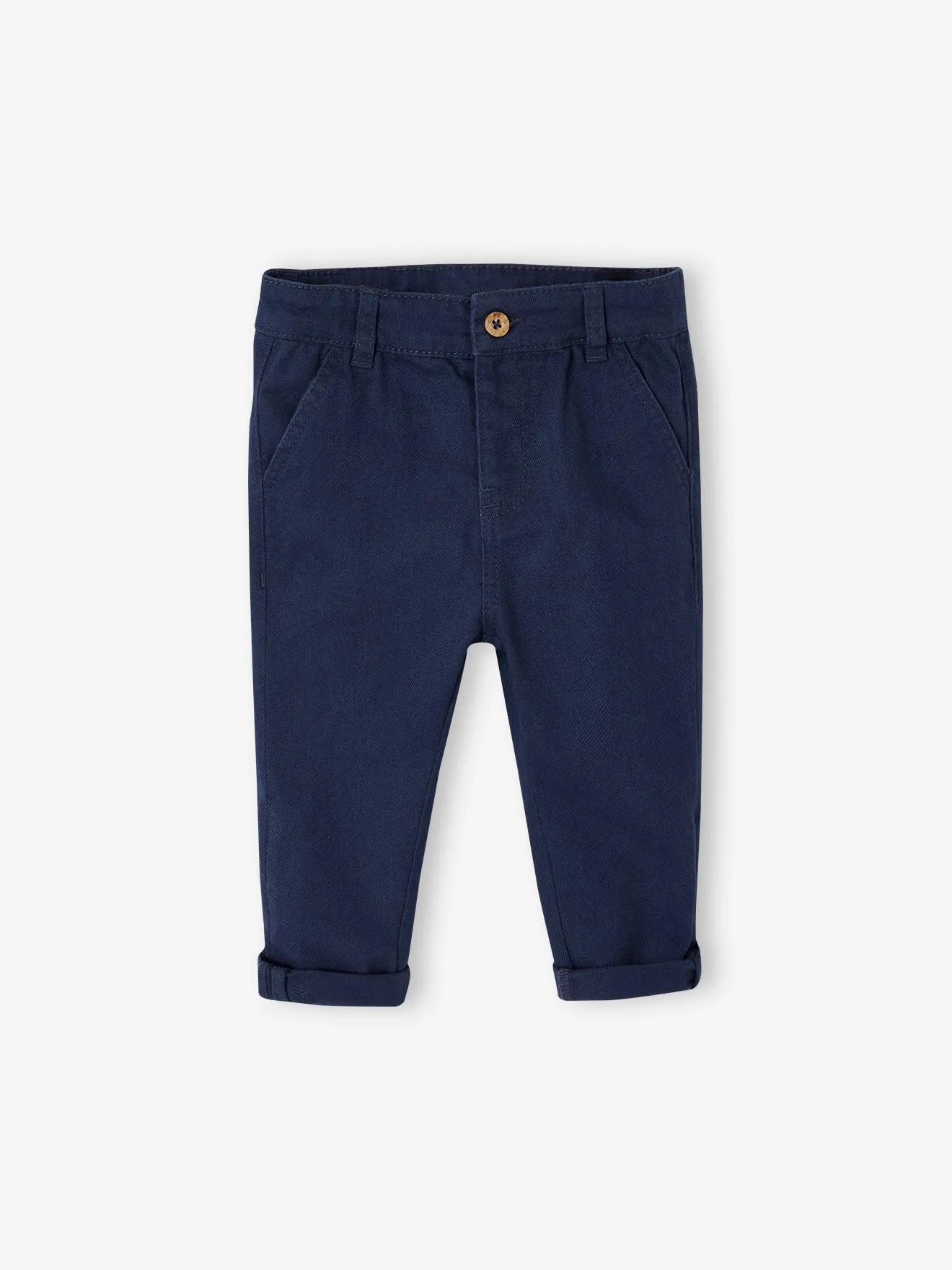 Pantalon à bretelles amovibles bébé marine - Vertbaudet
