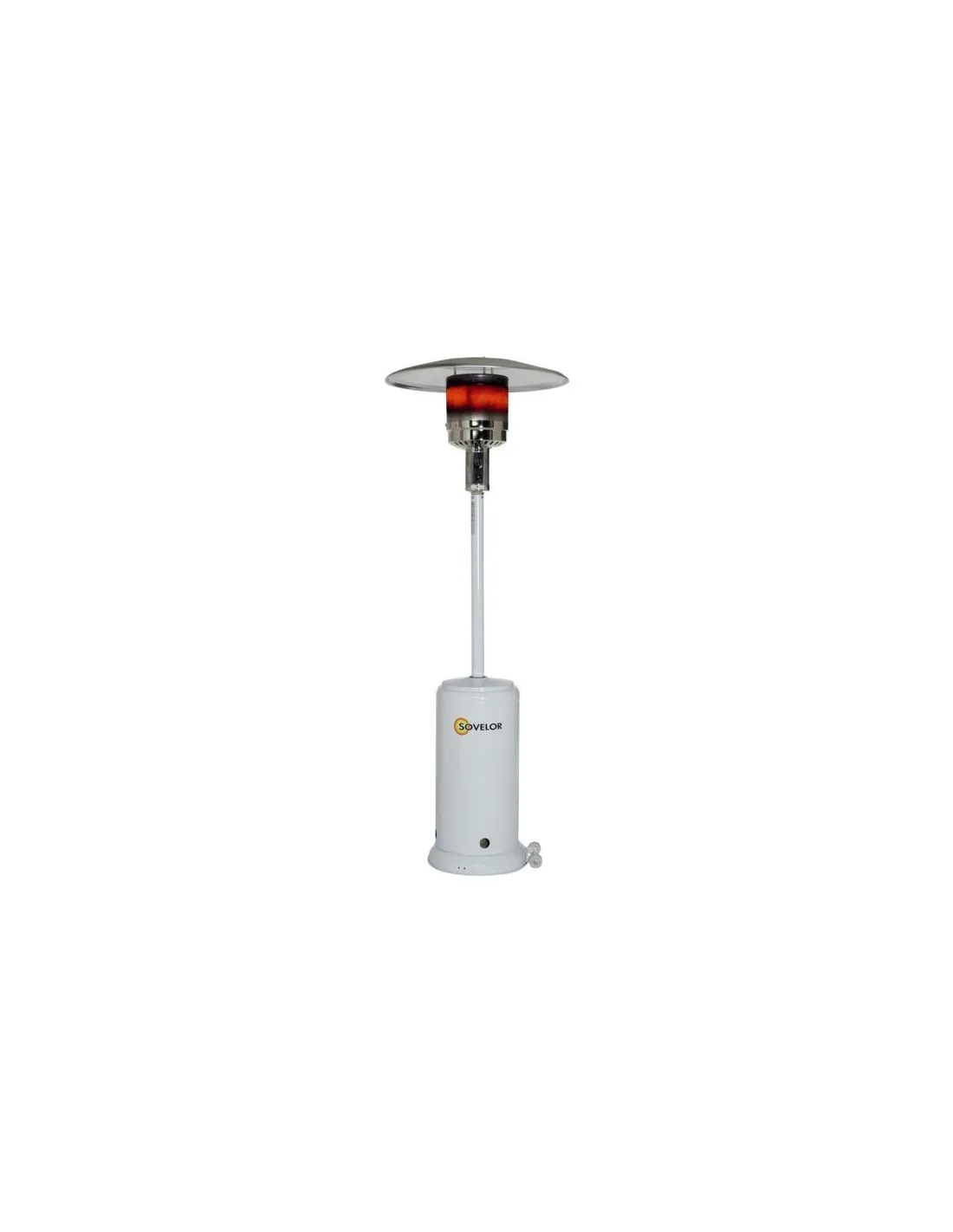 Parasol chauffant mobile gaz propane blanc-Parasol chauffant au gaz propane