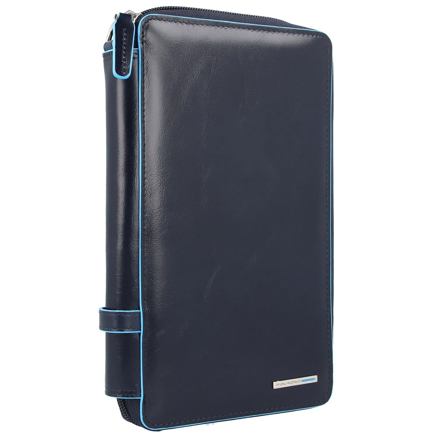 Piquadro Blue Square Étui pour passeport en cuir 14 cm