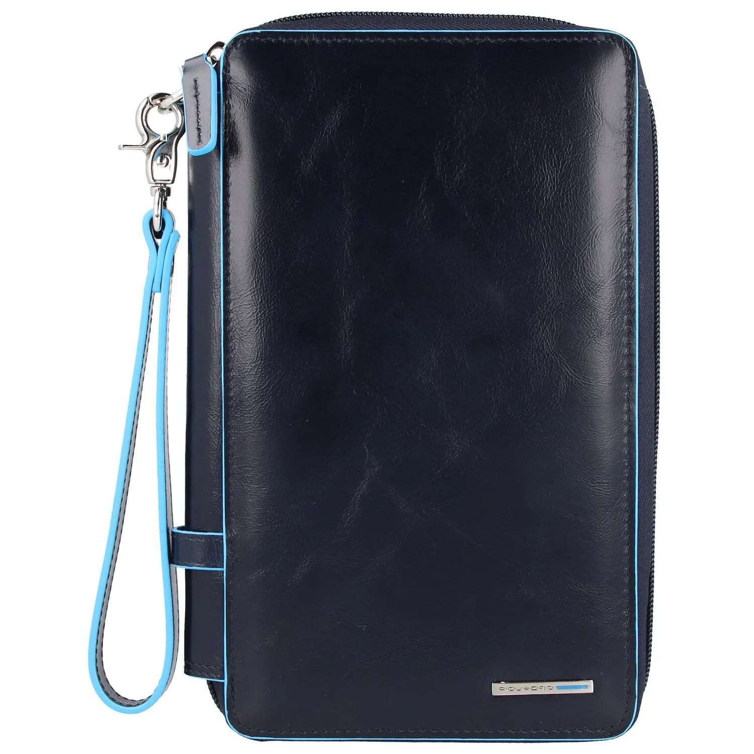 Piquadro Blue Square Étui pour passeport en cuir 14 cm