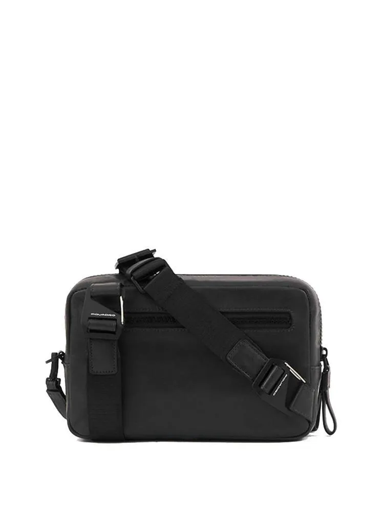 Piquadro Harper  Sac Bandoulière En Cuir, Support Ipad Noir - Achetez À Prix Outlet!