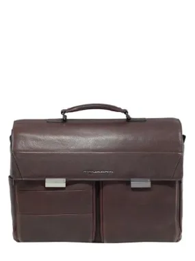 Piquadro Paavo Mallette Pour Ordinateur Portable 15,6", En Cuir Moro - Achetez À Prix Outlet!