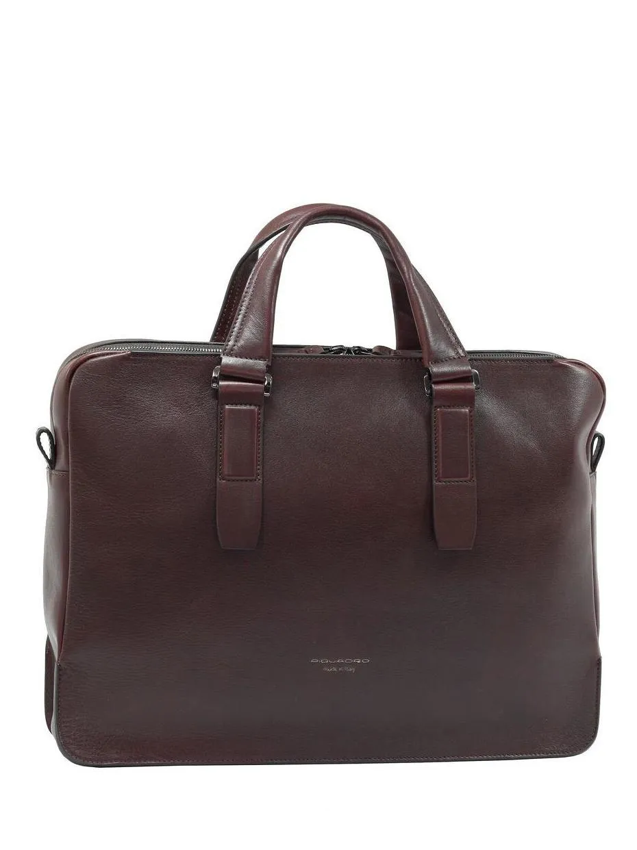 Piquadro Pioneer Mallette En Cuir, Support Pc 14" Moro - Achetez À Prix Outlet!