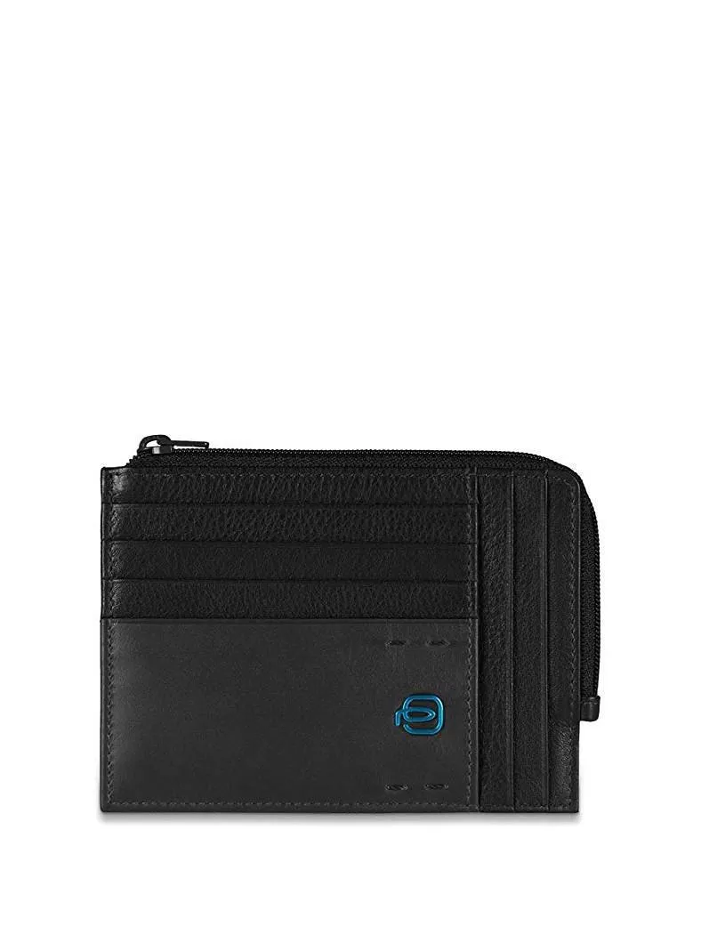 Piquadro Porte Carte Ligne Pulse; En Cuir Noir - Achetez À Prix Outlet!