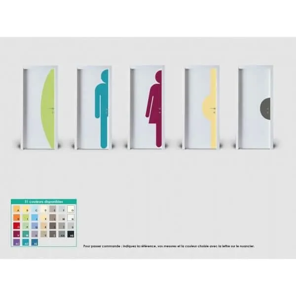 Plaque de porte sobre coloris palette : coloris v