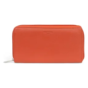 Portefeuille long Cuir CONFORT Orange Fleur | 3 Suisses