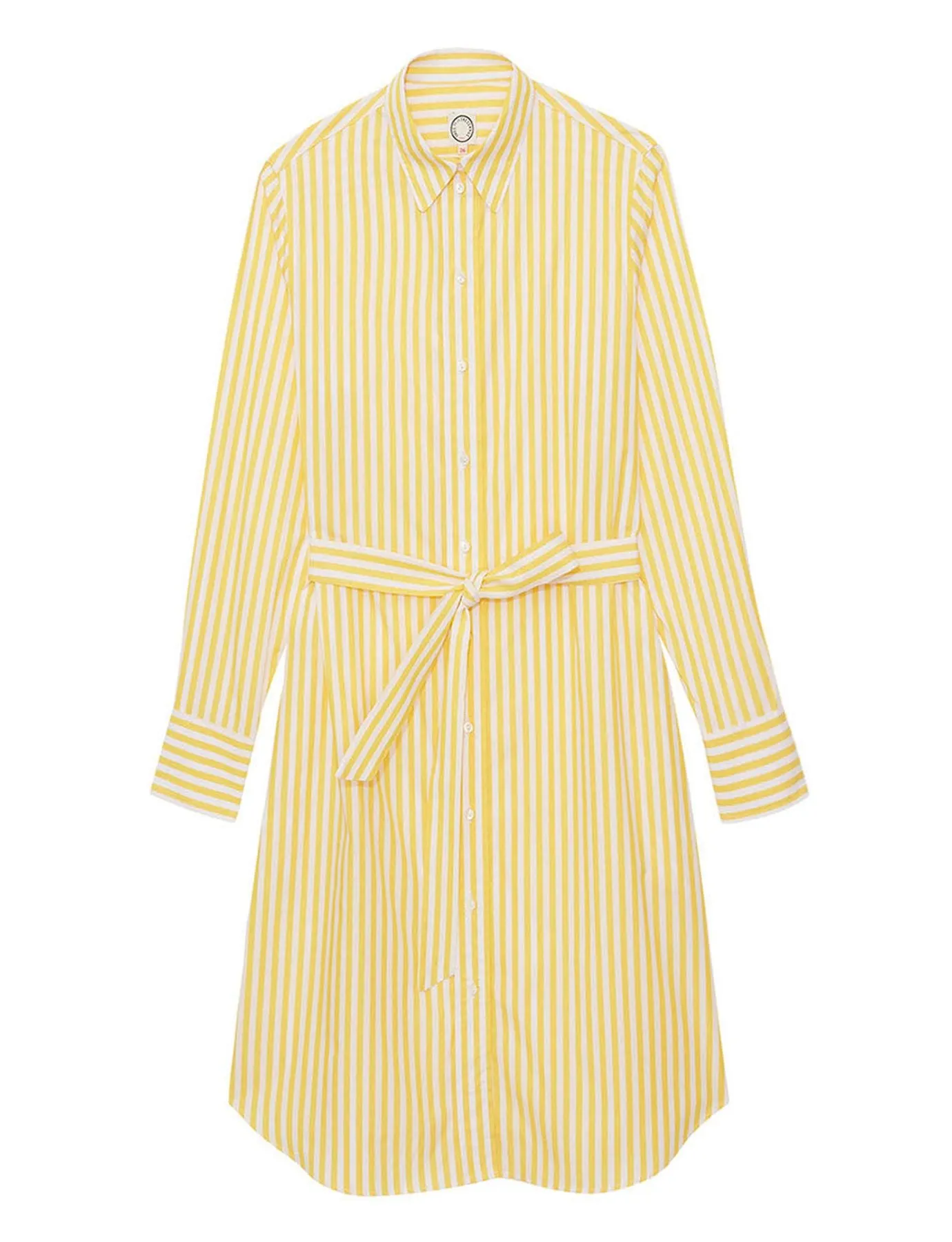 Robe chemise Amour rayée jaune et blanc