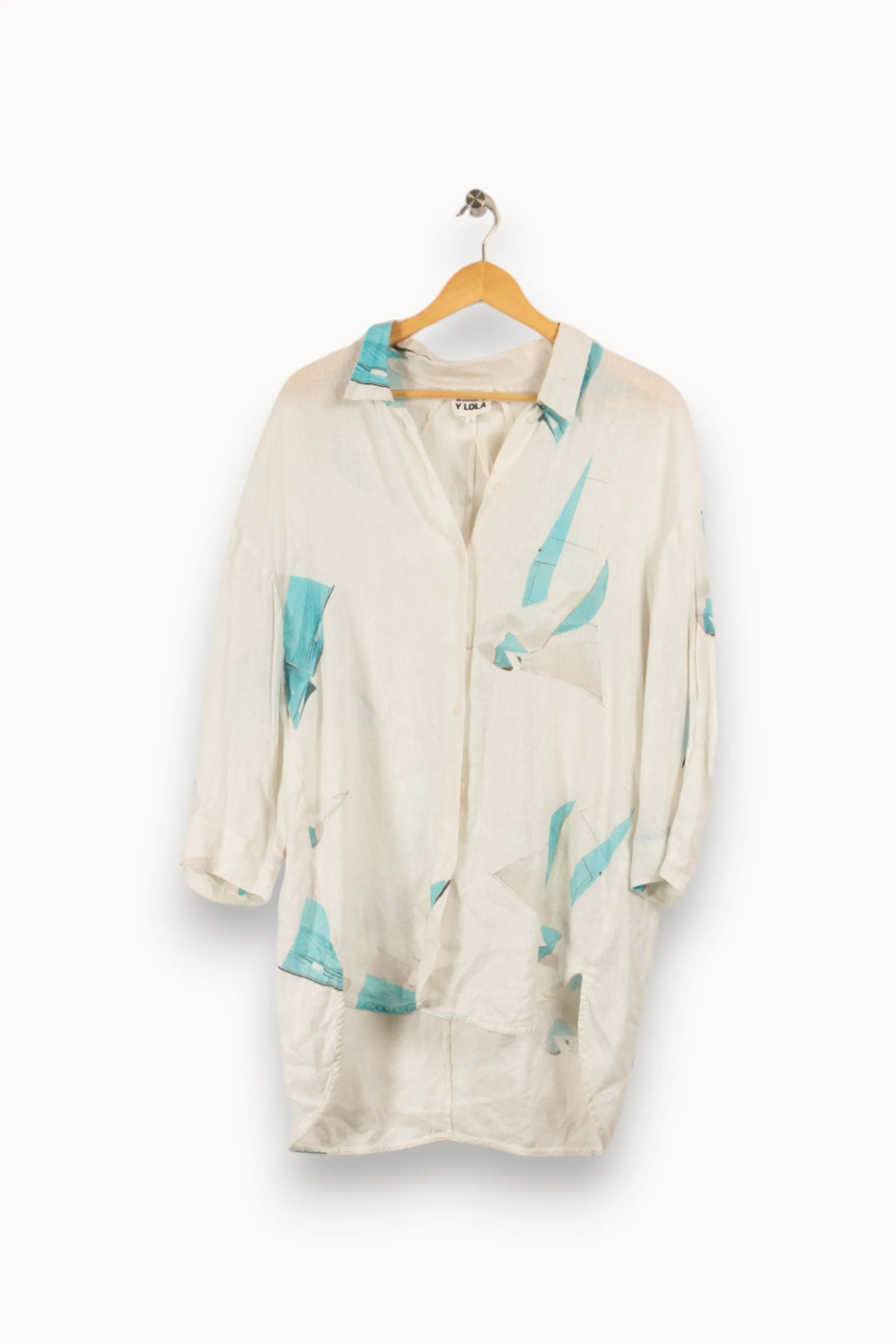 Robe-chemise blanche à motifs - Taille L/40
