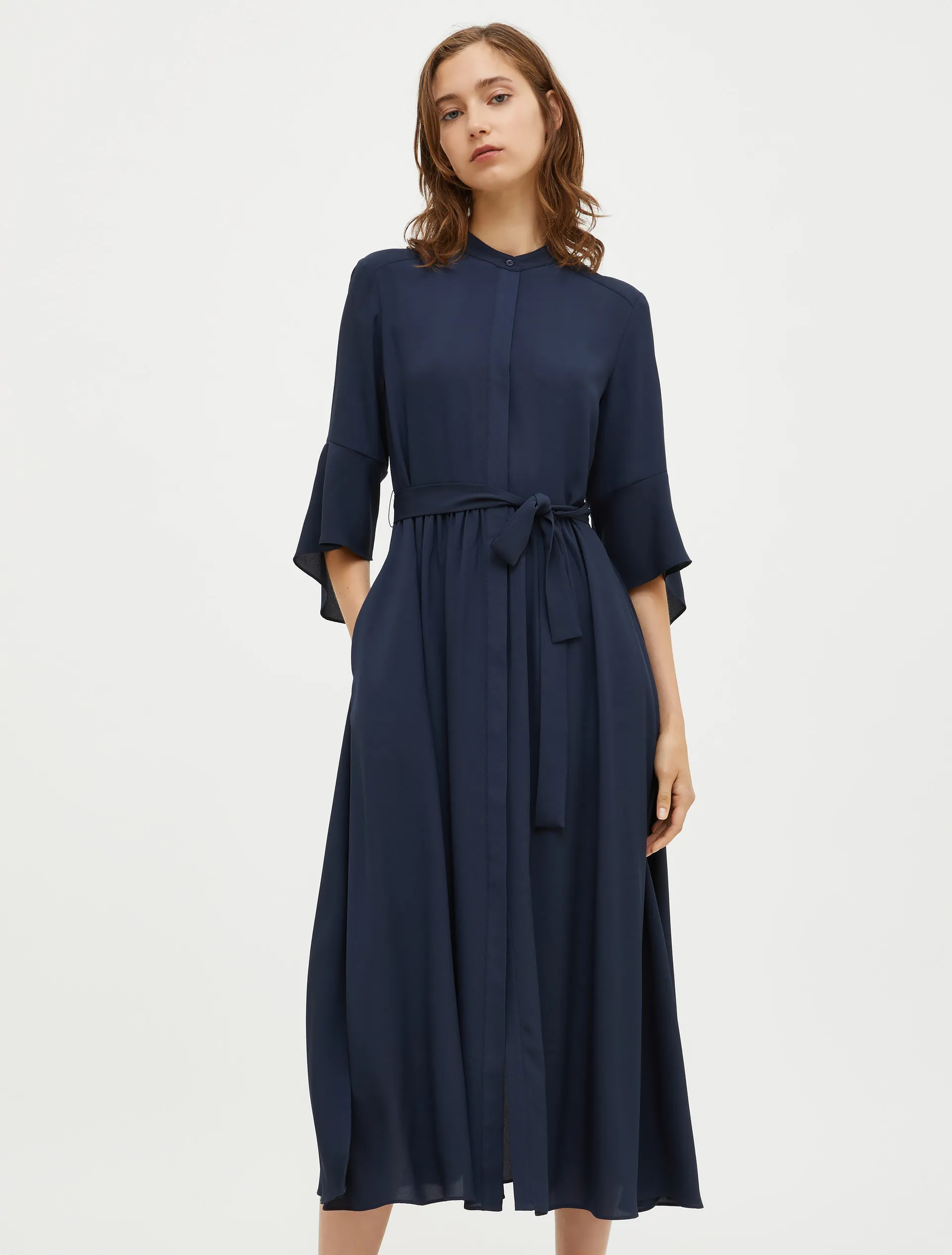 Robe-chemise en crêpe de Chine