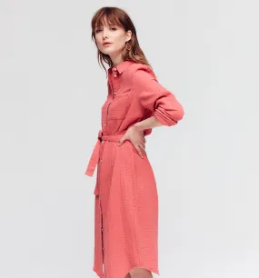 Robe-chemise en gaze de coton - Rose pommette