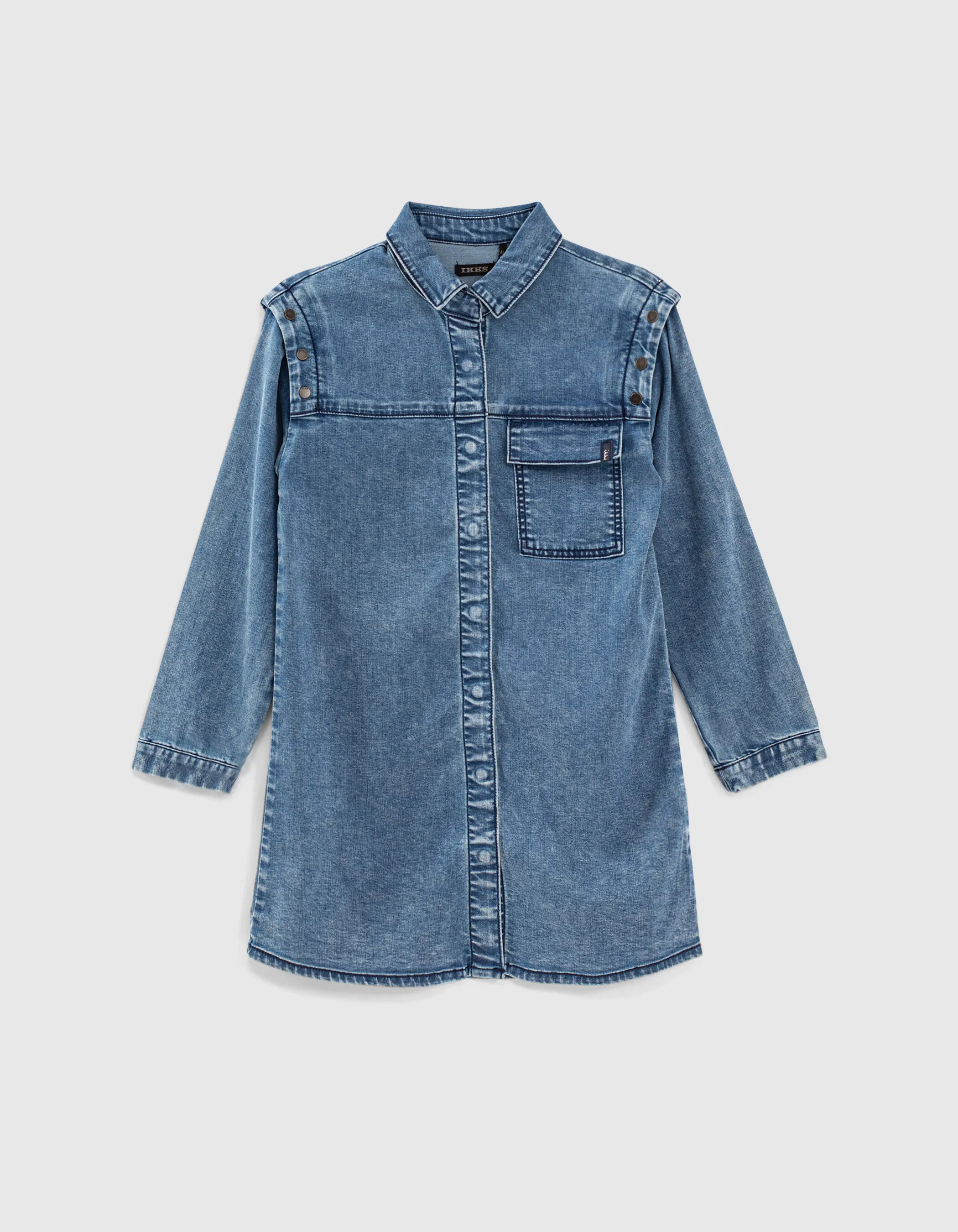 Robe chemise en jean medium blue fille