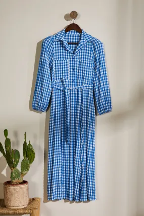 Robe chemise longue à carreaux
