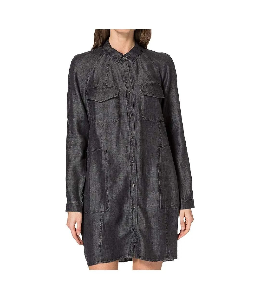 Robe chemise Noir Femme Superdry Tencel