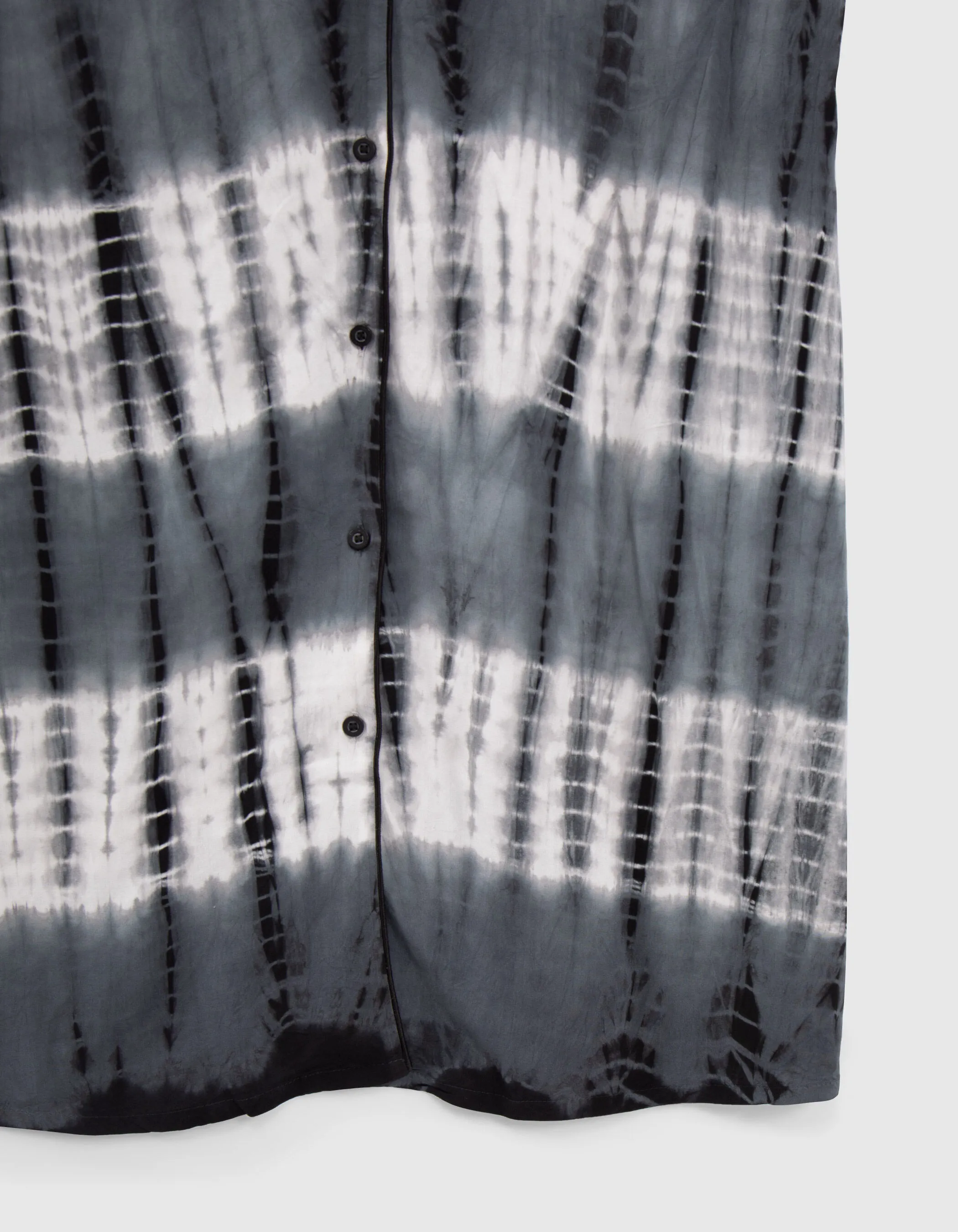 Robe chemise noire imprimé tie and dye Femme